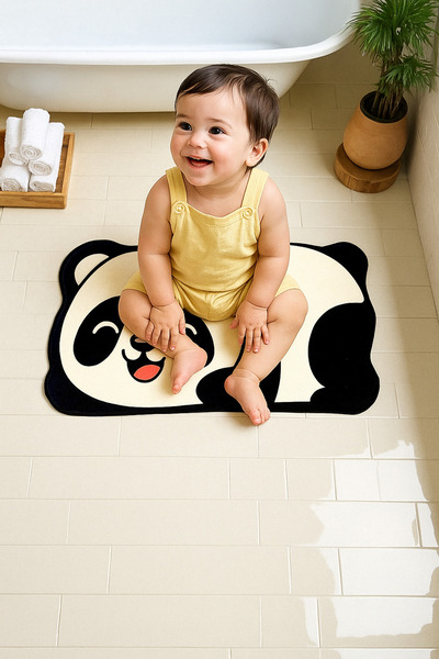 colezahome Cute Animal Pattern Water Absorbent Shower Front Bath Mat Toilet Seat One-Piece Animal Bath Rug
