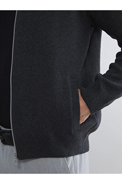 LC Waikiki LCW VisionAntrasit Standart Kalıp Kolej Yaka Erkek Triko Hırka