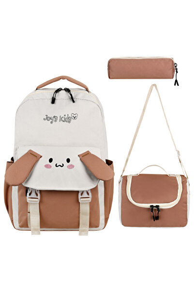 H&D COLLECTİON Joy's Ki̇ds 3-Piece School Bag Set - Cute Rabbit Design