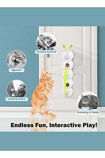 Afp Interactive Caterpillar Cat Toy Motion Sensor USB Rechargeabl Smart Automatic Moving Larva Design