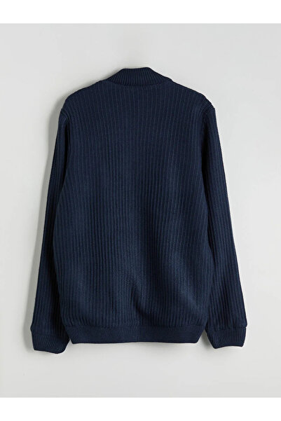 LC Waikiki LCWAIKIKI ClassicIndigo Standart Kalıp Dik Yaka Erkek Triko Hırka