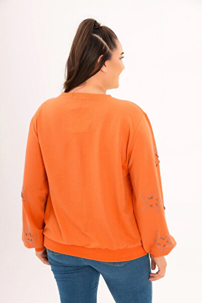 aytemas Sleeves Star Stone Printed Sweatshirt