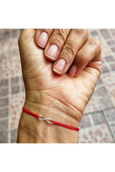 Wild Bracelets Bratara reglabila adult din Argint 925 cu charm Infinity si snur rosu de matase
