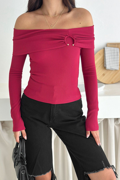 Noa Noa Women's Madonna Collar Ring Detail Blouse – Bold & Urban Style