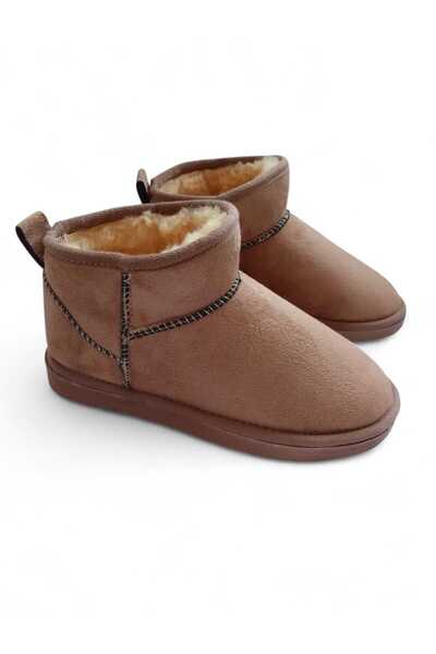 VESEO Kadın Mini Süet içi Kürklü İnce Taban Kışlık Bot