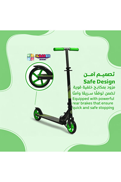 ALBADER Kick Scooter, Aluminum Scooter with 3 Adjustment Levels Handlebar, Aluminum Alloy Scooter For Kids
