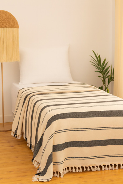 MORENELLEAURA Cotton Striped Single Pique – Multi-Purpose Blanket, Ideal for ...