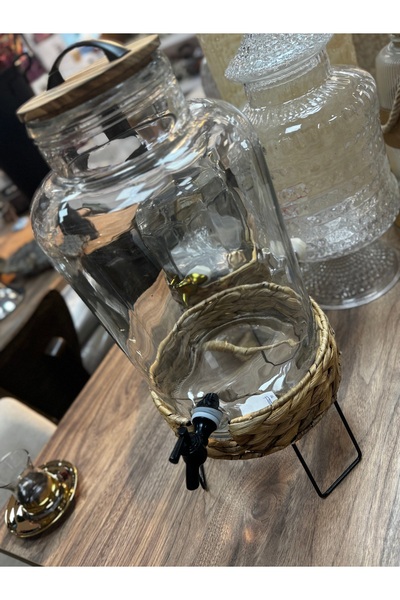 hediye Esterhomedecor Glass Water Dispenser with Stand 5Lt