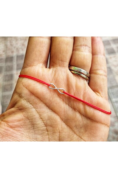 Wild Bracelets Bratara reglabila adult din Argint 925 cu charm Infinity si snur rosu de matase