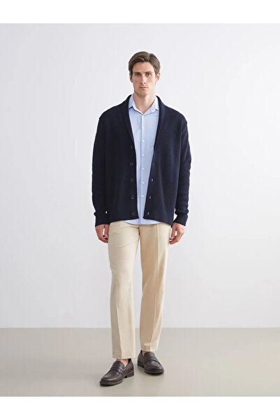 LC Waikiki SOUTHBLUELacivert Standart Kalıp Şal Yaka Erkek Triko Hırka