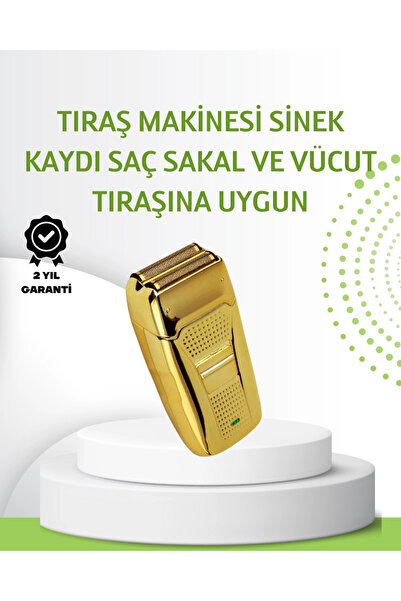ALFA AKSESUAR 03 Gold color shaver with dual heads and sideburns styling