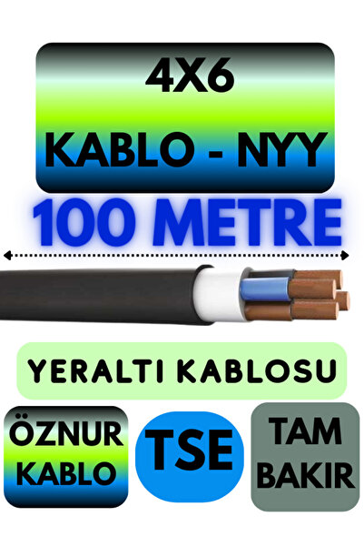 Avarson Öznur 4X6 NYY (Yeraltı Kablosu) Metre Seçenekli 100 METRE