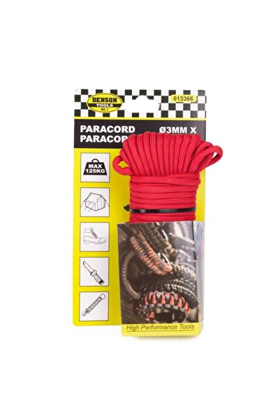 Benson Sfoara paracord 3 mm x 15 metri , culoare rosu