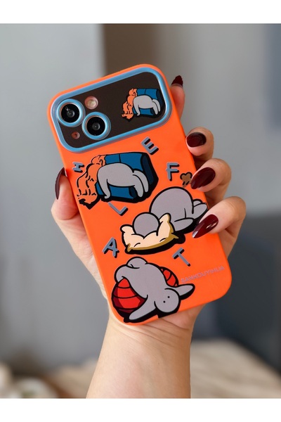 MİRAZ TASARIM iPhone 13 Orange Patterned Case