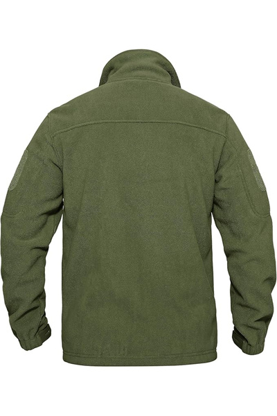 OEM Thick fleece jacket with zipper and pockets, army green XL