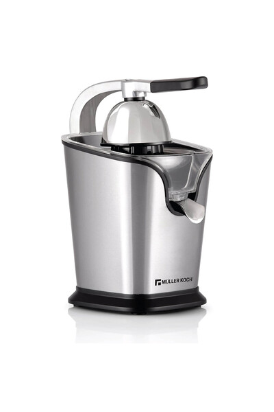 Muller Koch Electric Juicer INOX 160W, Lever Arm, Dual Cones, Anti-Drip Tray, Quiet Motor, MK-6051