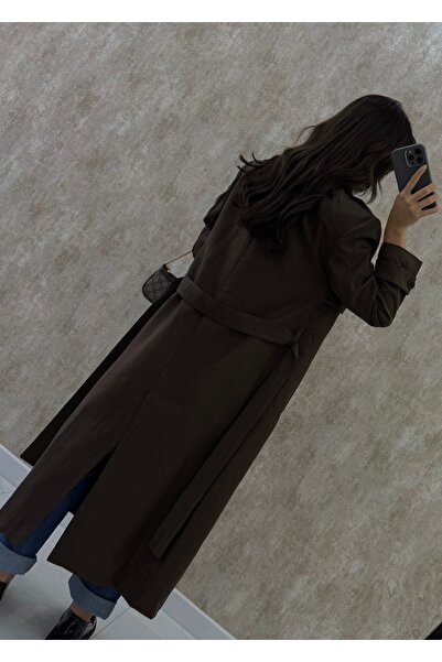 RAVİ Kuşaklı süet trençkot