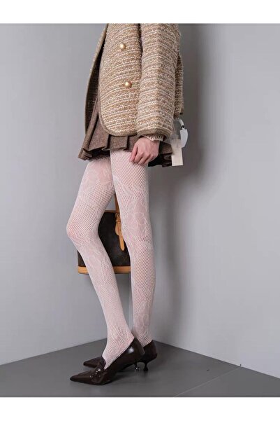 Zess store Zess Floral Fishnet Patterned Pantyhose