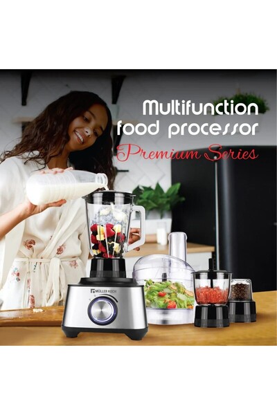 Muller Koch Multifunctional Food Processor 1000W – 4 in 1, 1.5L Glass Blender, Variable Speed, MK-6021