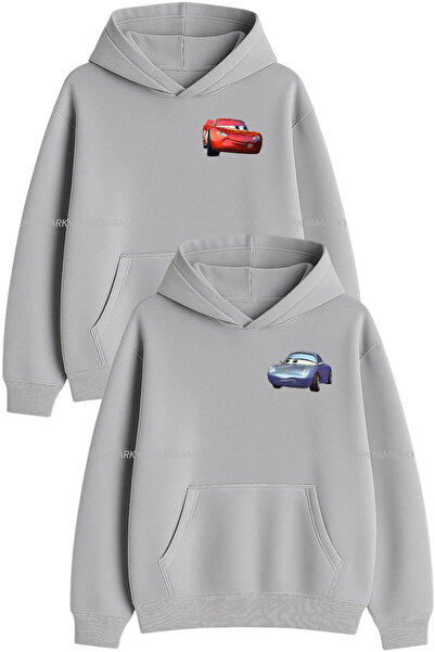 LG LAGULER Hanorac de iarnă pentru femei/bărbați, cuplu/prieteni, set dublu B cu imprimeu O supradimensionat K cu glugă cu buzunar cangur