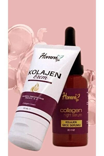 Homm Bitkisel Yaşlanma Karşıtı Kolajen Serum 30 ml ve Kolajen Krem 50 ml İkili Set