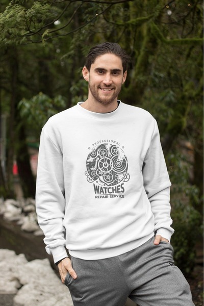 ArtYus Πολύχρωμο φούτερ με λαιμόκοψη με τύπωμα της WHATCHES