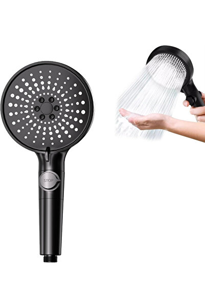 OEM Shower head with 5 water spray modes, anti-limescale, black