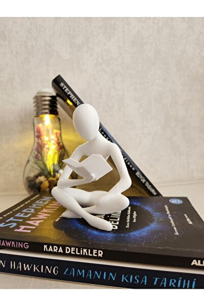 Book Reading Scandinavian Style Trinket Sculpture & Figure Decor & Perfect Print & 12cm Sizes