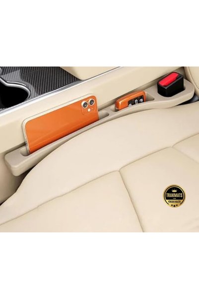 TRAKMATS %100 YÜKSEK KALİTE Porsche Taycan Cross Turismo 2018-2022-2023-2024-2025 Car Seat Edge,Organizer 2 Pieces Beige