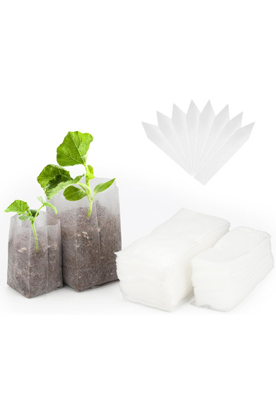 OEM Fleece bags for growing and replanting seedlings and plants, 200 pieces with 100 labels