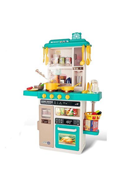 Rovo Bucatarie copii, 277, aragaz de jucarie, chiuveta, aragaz aburi, sunete, lumini, fructe, legume