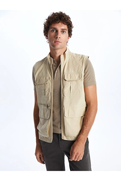 LC Waikiki LCWAIKIKI ClassicBej Standart Kalıp Dik Yaka Erkek Avcı Yeleği