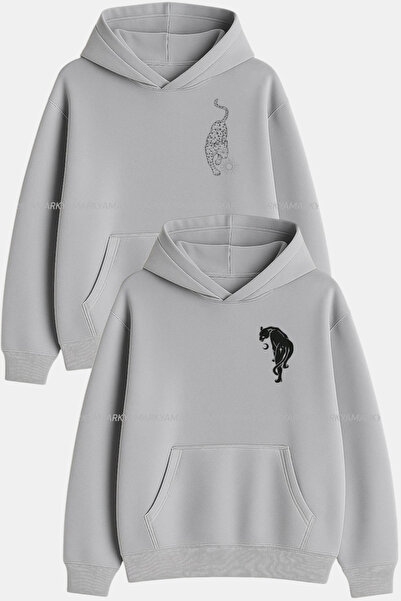 LG LAGULER Women/Men Couple/Friends Matching Set Printed Oversized Hooded Kangaroo Pocket Winter Hoodie Sweatshirt