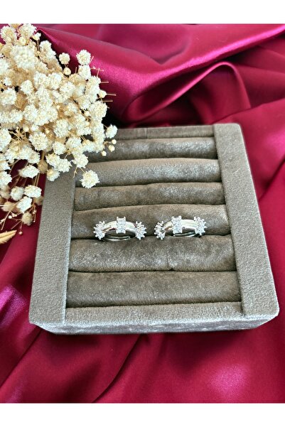 Çelik Taşlı gümüş halka küpe