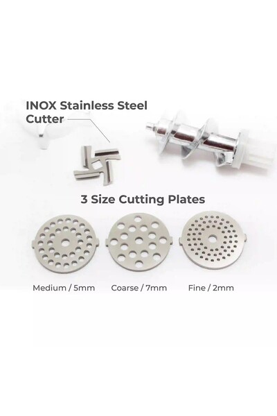 Muller Koch Meat Grinder 1200W – Inox Design, 3 Cutting Blades & Sausage Attachment, MK-6019