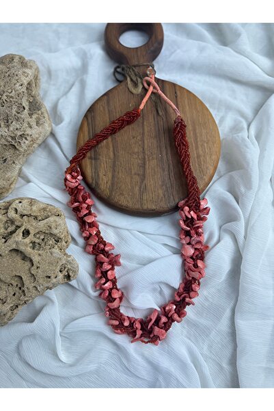 SEDEF TAKI Taşlı uzun boncuklu akik taşlı kolye