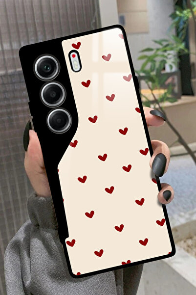 TECNO Camon 40 Uyumlu Kalp Tasarımlı Glossy Premium Kılıf