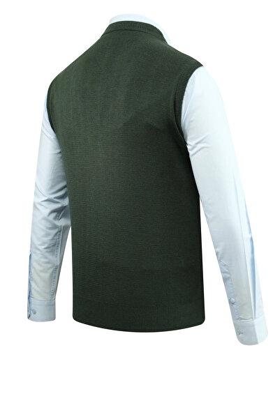 Çizgi Triko Men's Buttoned Vest Knitwear with Pockets Steel Knit Classic Fit - 5200L