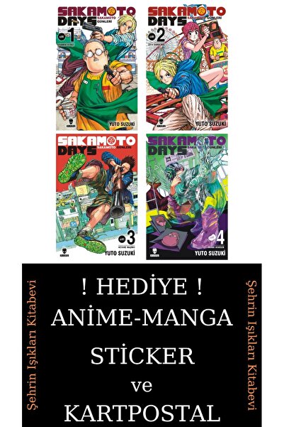 Akılçelen Sakamoto Days 1-2-3-4 Manga Seti (4 KİTAP) / Anime-Manga Sticker ve...