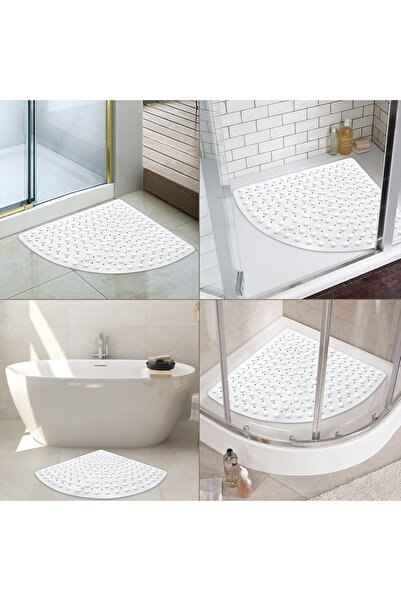 MAİN SHOP 2 Pieces Bathroom Tub Mat with Suction Cups for Shower Corners and Drain Holes for Shower and Bathtub 54X54 cm M-163