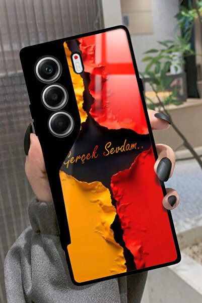 TECNO Camon 40 Uyumlu Gerçek Sevdam Yazılı Parlak Premium Kılıf