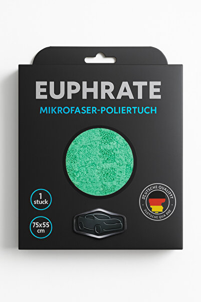 EUPHRATE KFZ E35 Kare Desenli Alman Üretim Mikrofiber Araç Kurulama Bezi Tank...