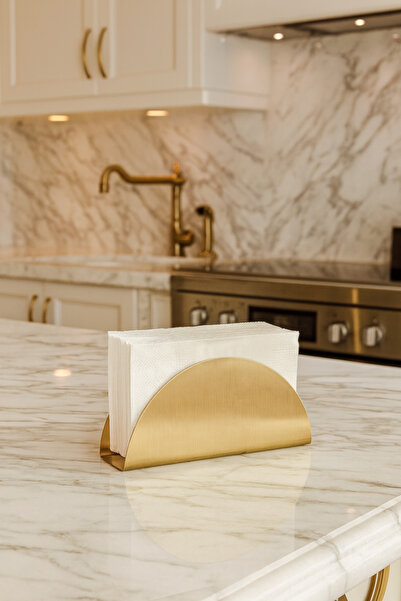 Davet Gold Kaplama Paslanmaz Çelik Peçetelik - Paslanmaz Çelik Peçetelik