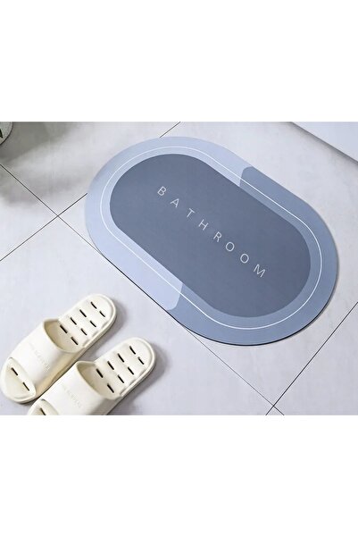 POLO SHOP Elegant bathroom rug, non-slip, blue