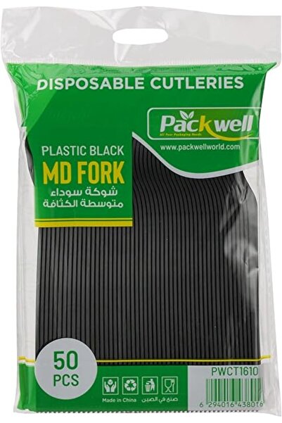 Generic Packwell black MD fork Disposable plastic fork 50 pcs