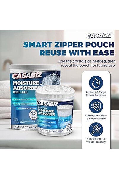 Generic أكياس كاسابيز لإعادة التعبئة لامتصاص الرطوبة، عبوة من 3 قطع (1400 جرا...