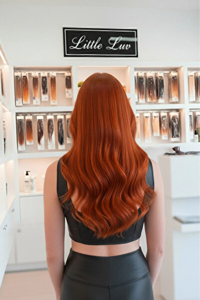 little Luv Yarımay Postiş - Yarım Ay Çıt Çıt Saç / Bakır / Dalgalı / 60cm - HT13