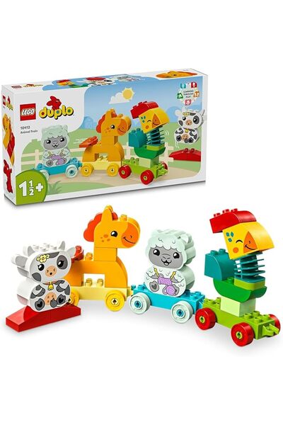 LegoPazar LEGO DUPLO Animal Train 10412 | Rooster, Horse, Lamb & Cow Figures,...