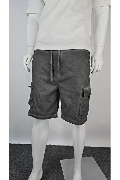 Red Planet Men’s Washed Fabric Shorts with Side Pockets