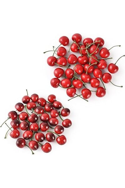 Generic KASTWAVE Artificial Cherry Fruit, Fake Cherries Red Simulation Red Black Cherries Artificial Cherry